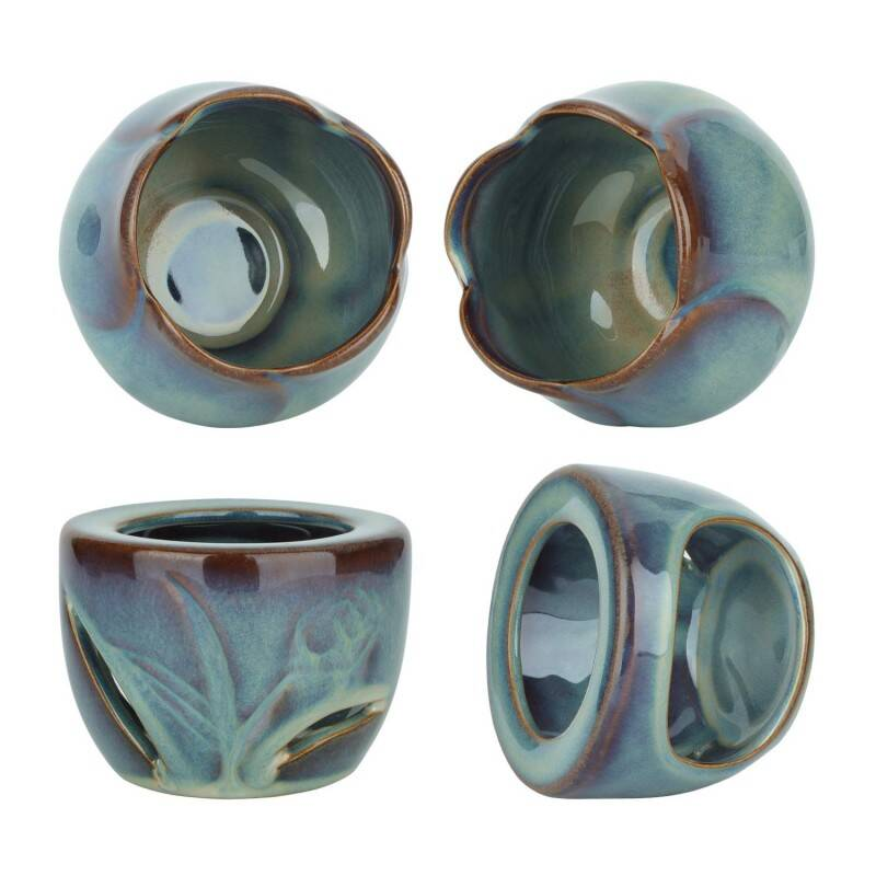 Set de 2 brûleurs de cire de céramique et brûleur d'huile avec lumière de thé