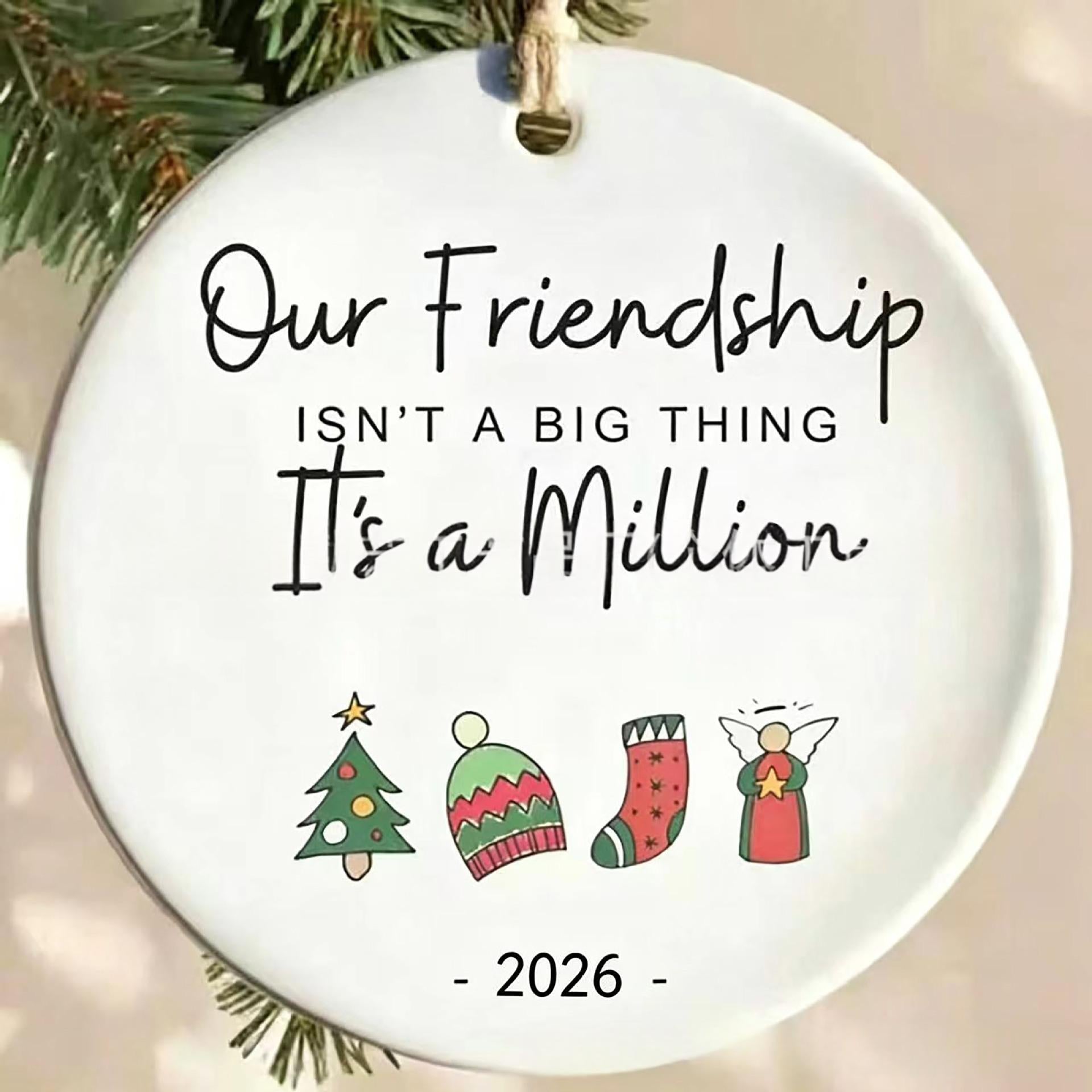 Arrivée Amazon Round Pendentif de Noël en céramique
