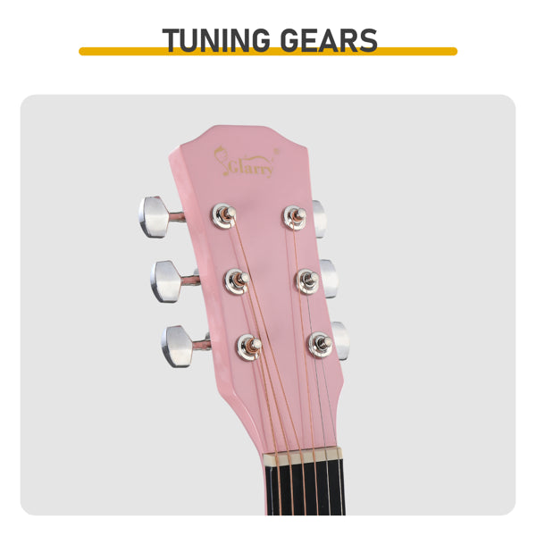 Guitare acoustique rose de 41 pouces en forme de barrique avec choix