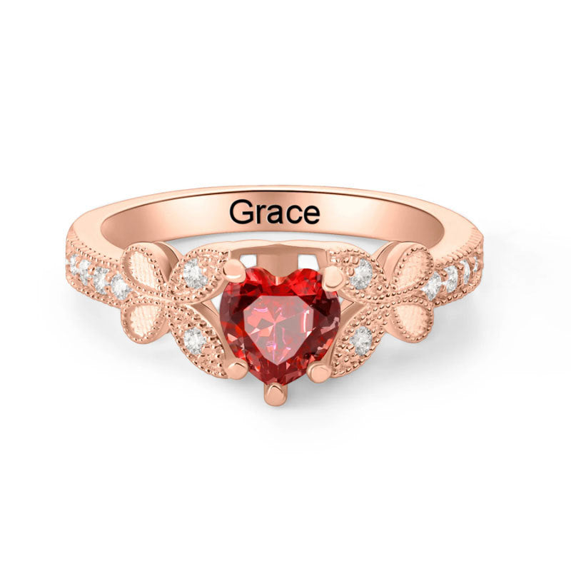 Butterfly Zircon Anneau sur mesure Love Birthstone