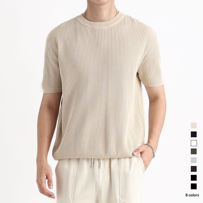 Vêtements tendance masculins occasionnels et détendues à col rond pour hommes