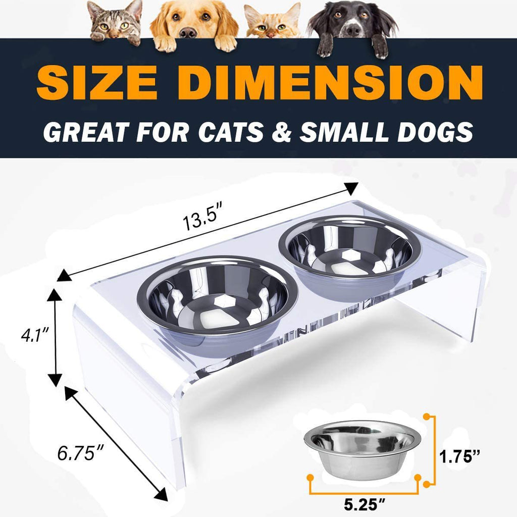 Chien Acrylique et Chats Pet Feeder Petit Chat Chien Feeding Rack