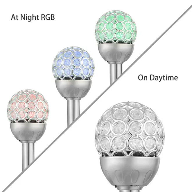 Solarek 3 Pcs Outdoor Solar Lights IP44 Waterproof Ball RGB Light Garden Decor Landscape Lamp