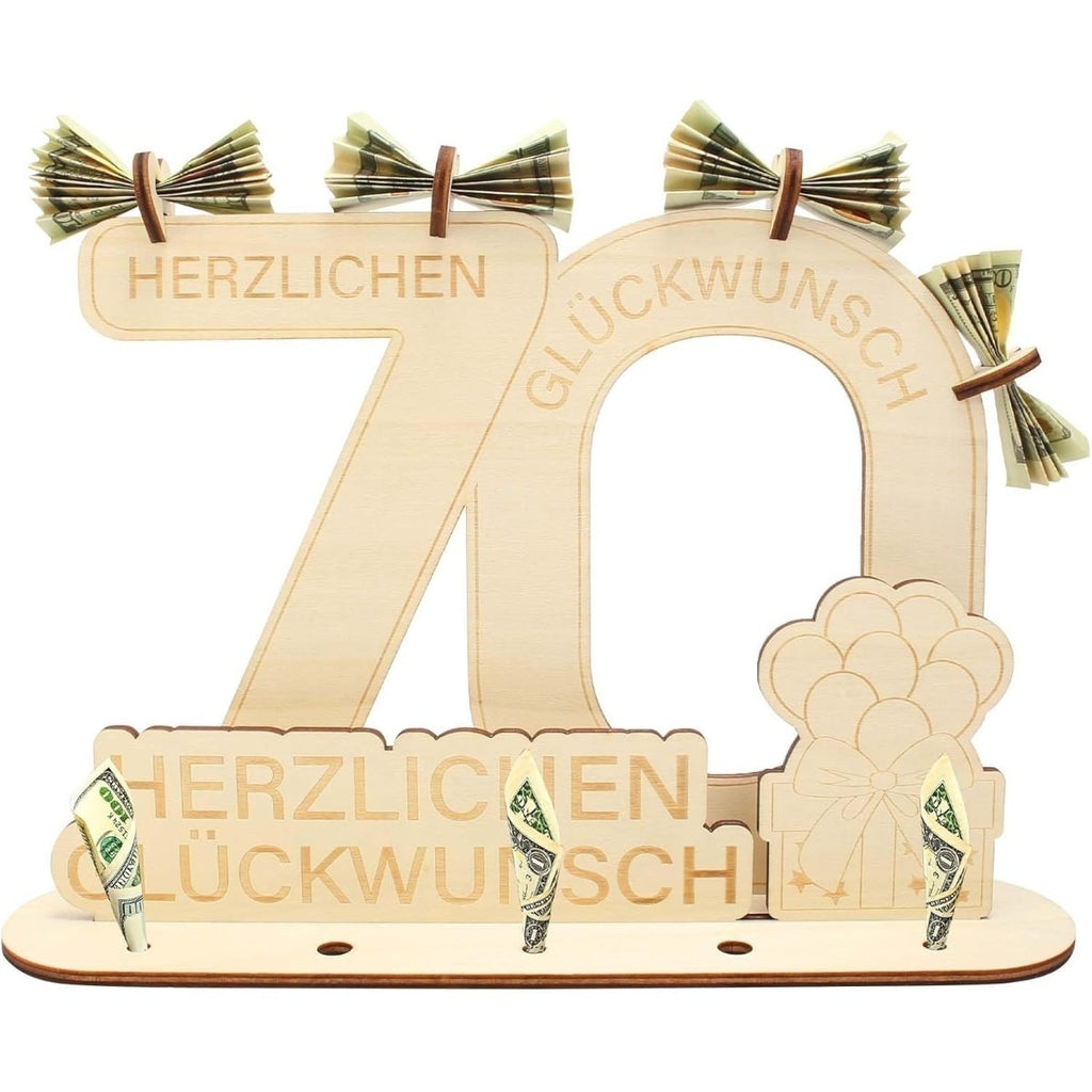 Ornement d'anniversaire en bois - Une pièce décorative élégante à accrocher pour les célébrations