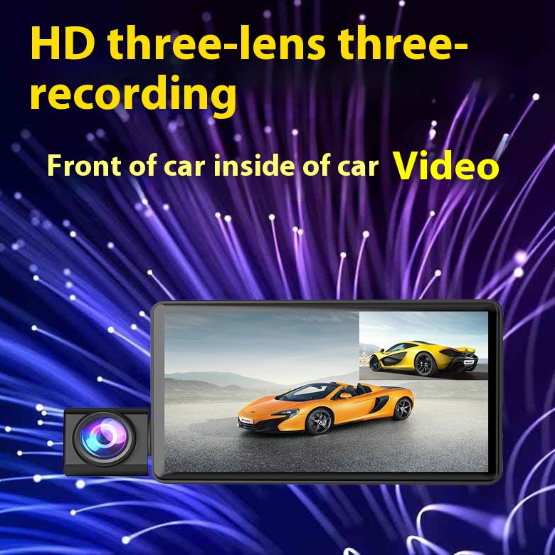 Trois Lens Dashcam 4 pouces avant et arrière