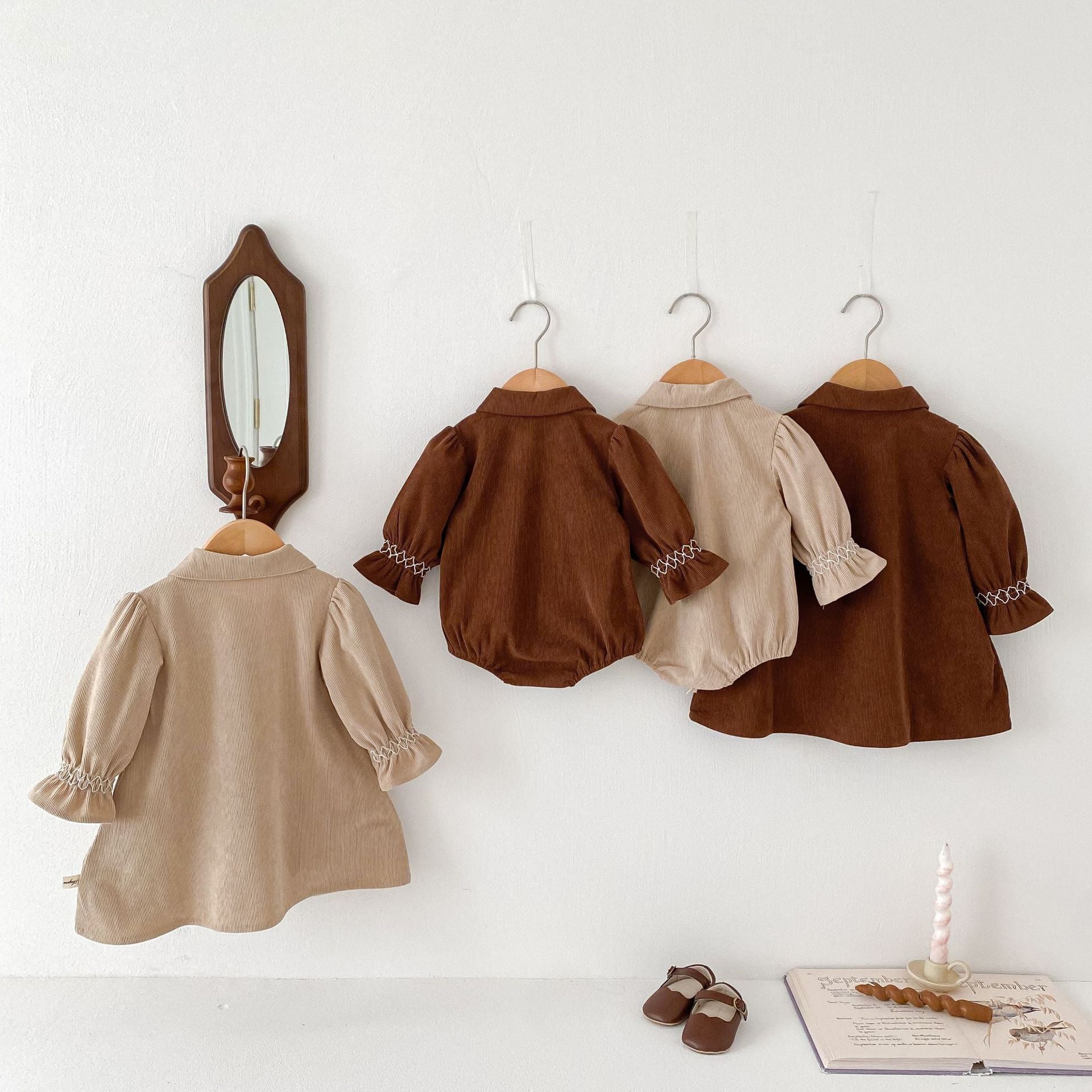 Robe de saut Triangle pour bébé fille Corduroy