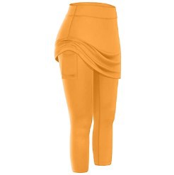 European and American Solid Color Fake Two Piece Cropped Pants Yoga Vêtements Yoga Pantalons Sli