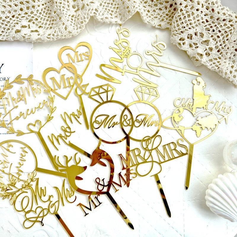 Proposition de mariage d'amour Insertion de gâteau acrylique