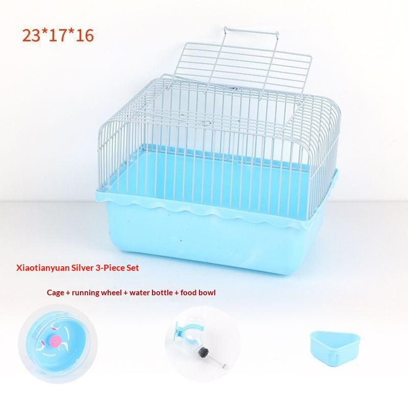 Petit ensemble d'approvisionnement pour animaux de style pastoral comprenant une bouteille d'eau un bol alimentaire et une quille de course