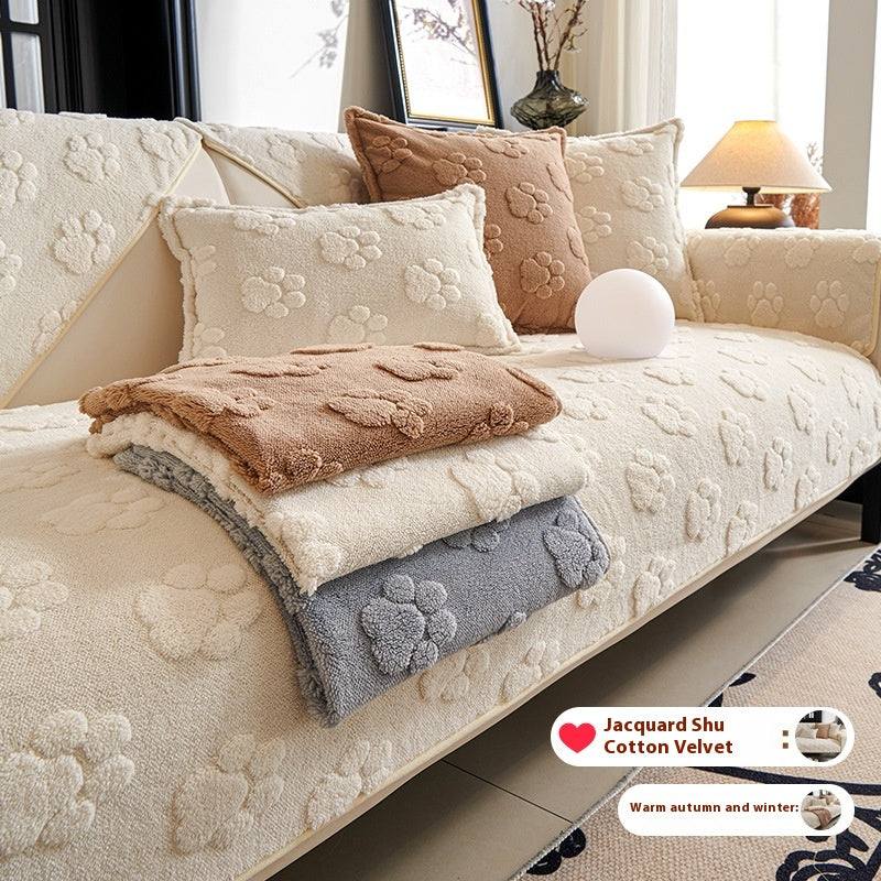 Sofa Coussin simple antidérapant de style crème polaire épais