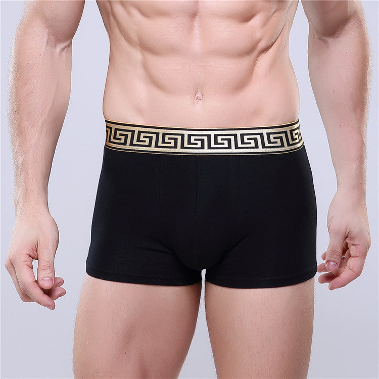 Slips de boxer en coton pour homme Casual Solid Color Four Corners