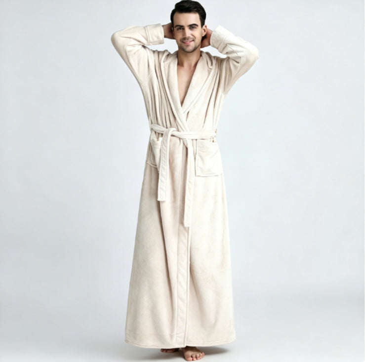 Warm and Soft Hooded Fleece Robe for Couples
