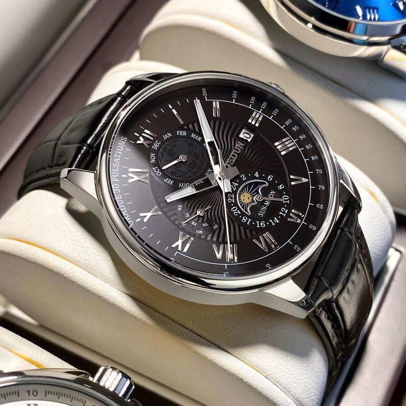 Montre automatique étanche Quartz double calendrier lumineux