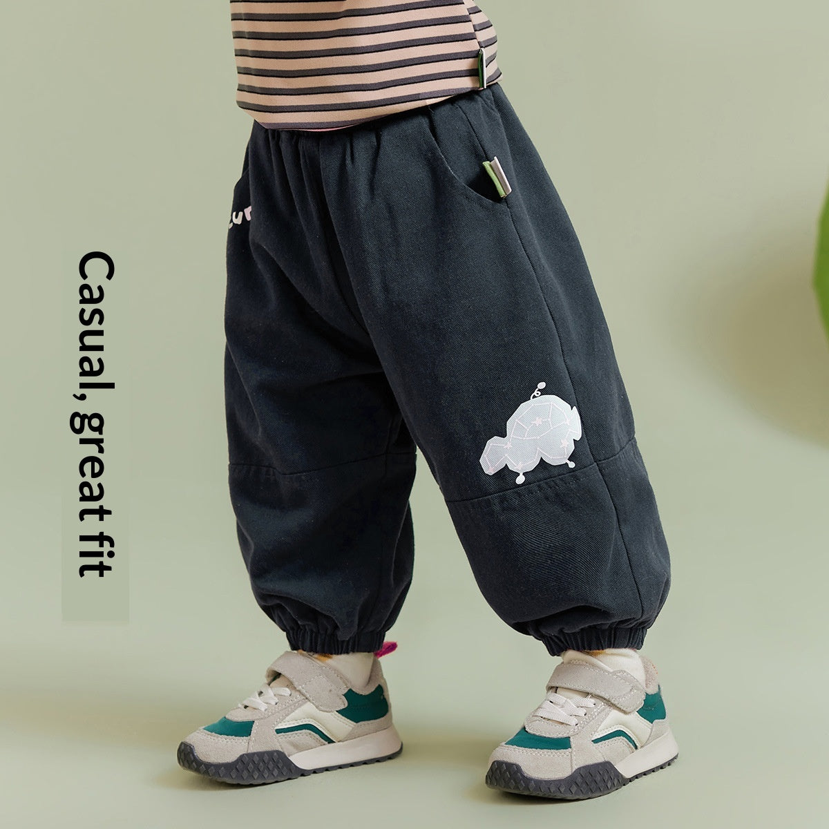 Pantalons pour enfants Jogger à jambes droites de couleur solide