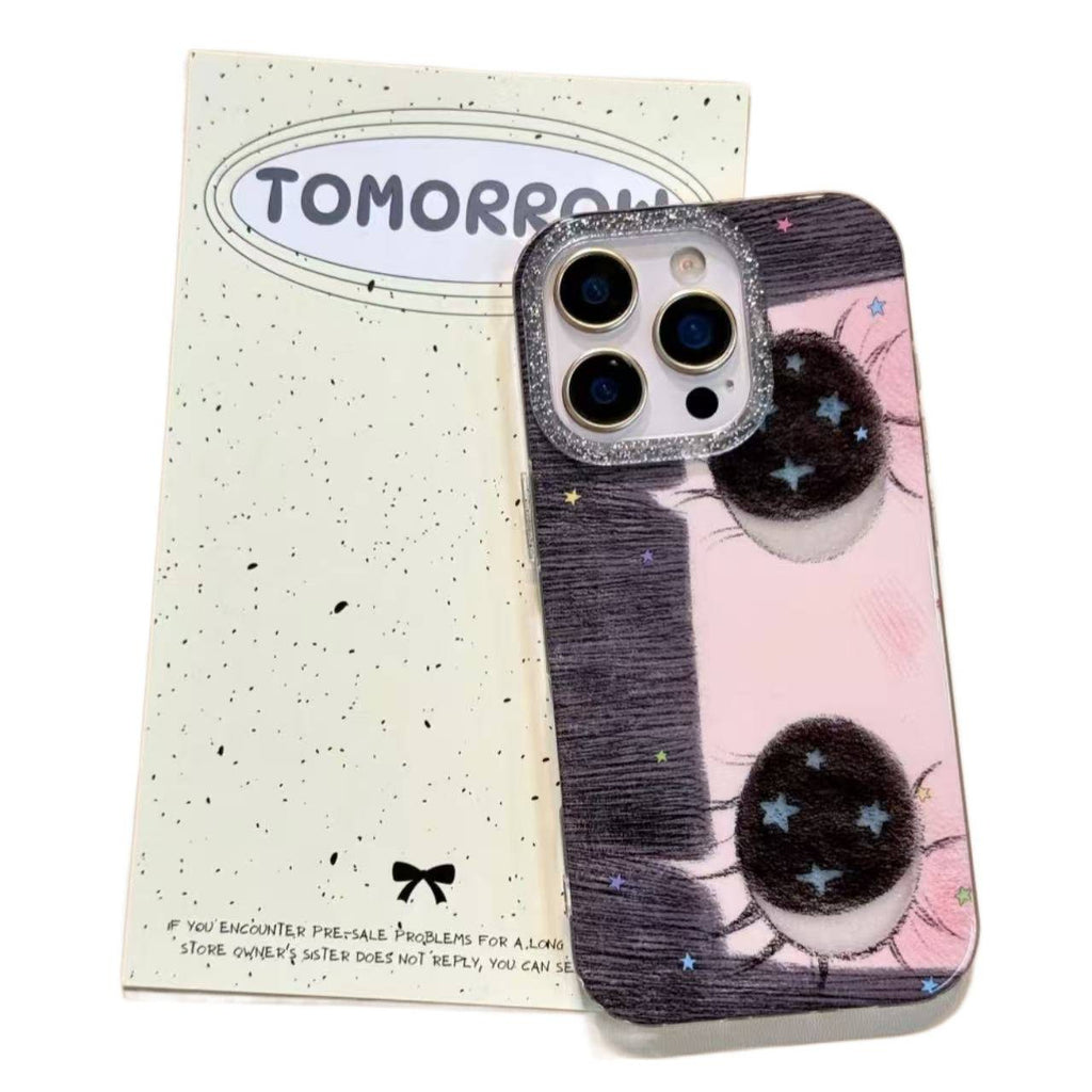 Cute Doodle Star avec grand yeux cas de téléphone dur créatif