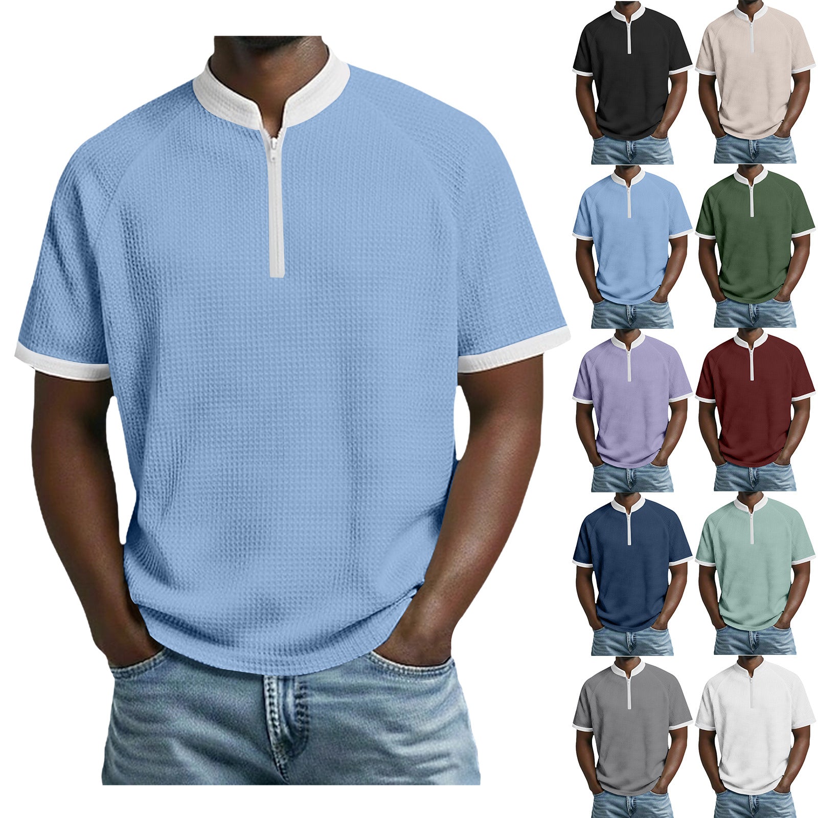 T-shirt Polo manches courtes à manches courtes pour hommes