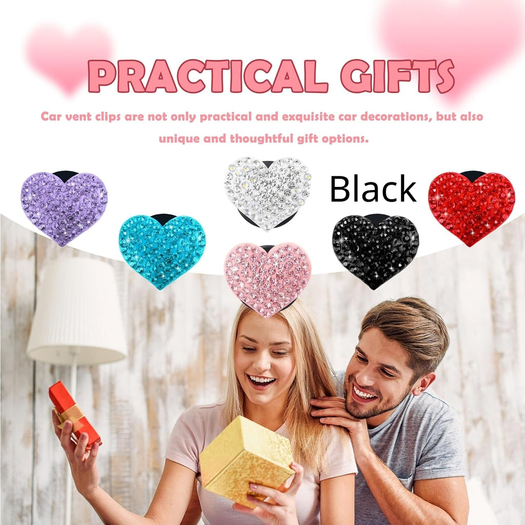 Resin Heart Strass Car Air Vent Perfume Clip