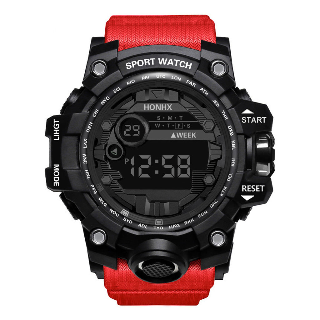 Montre électronique multifonctionnelle de sport étanche pour hommes