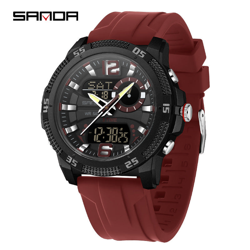 SANDA hommes montre électronique jeunesse réveil lumineux Sporty