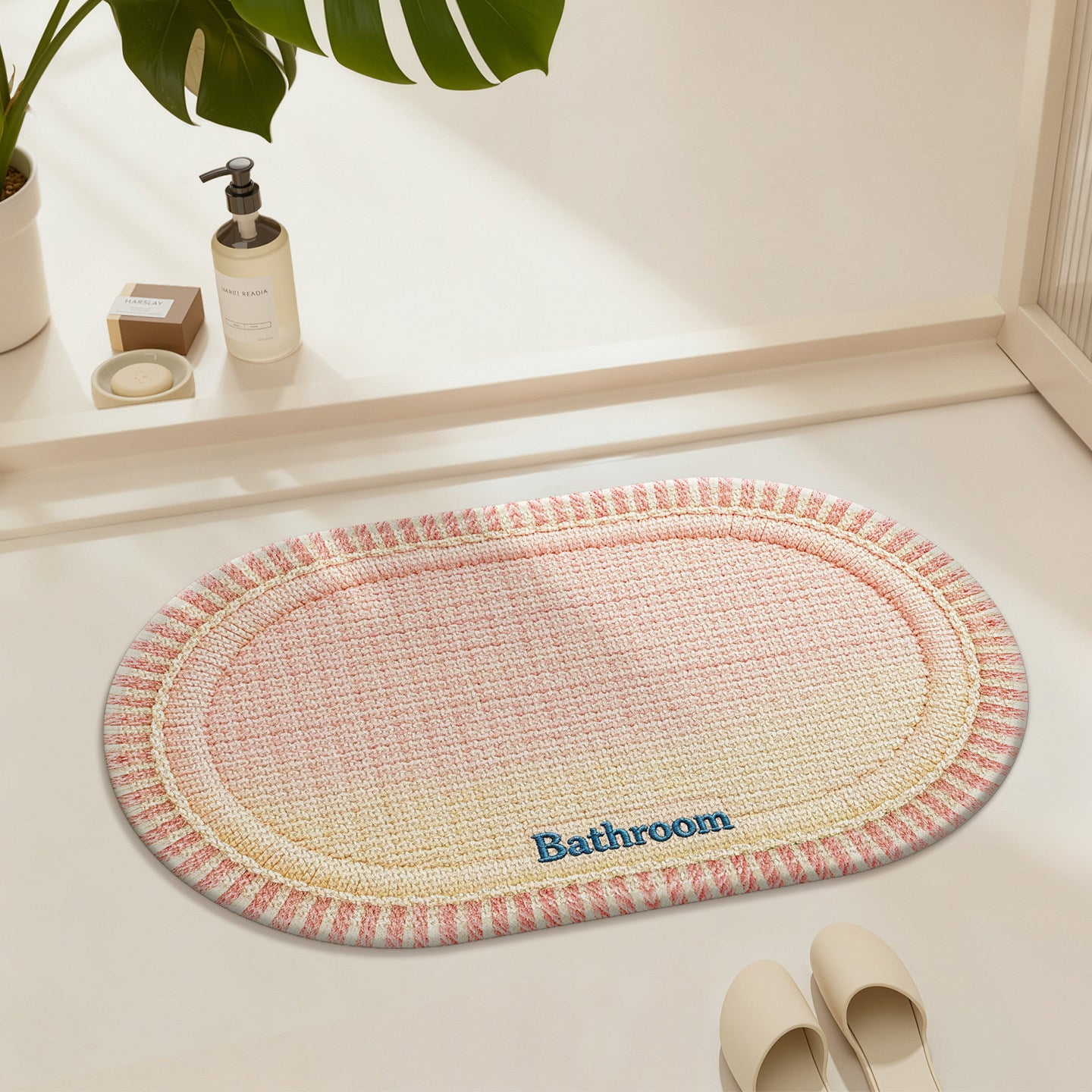 Tapis de salle de bain non glissant, résistant à l'eau