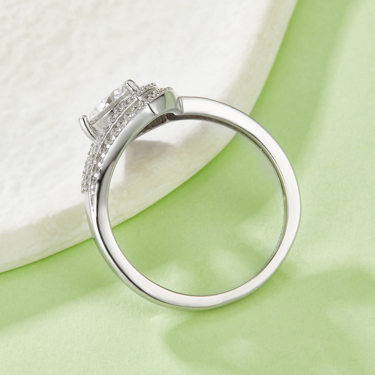 S925 Argent Sterling 1ct Anneau de Moissanite