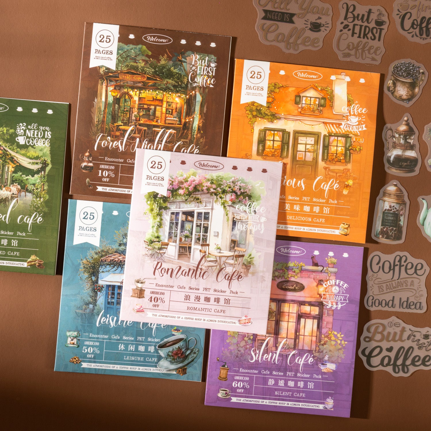 Encounter Cafe Série Sticker Hand Account Package