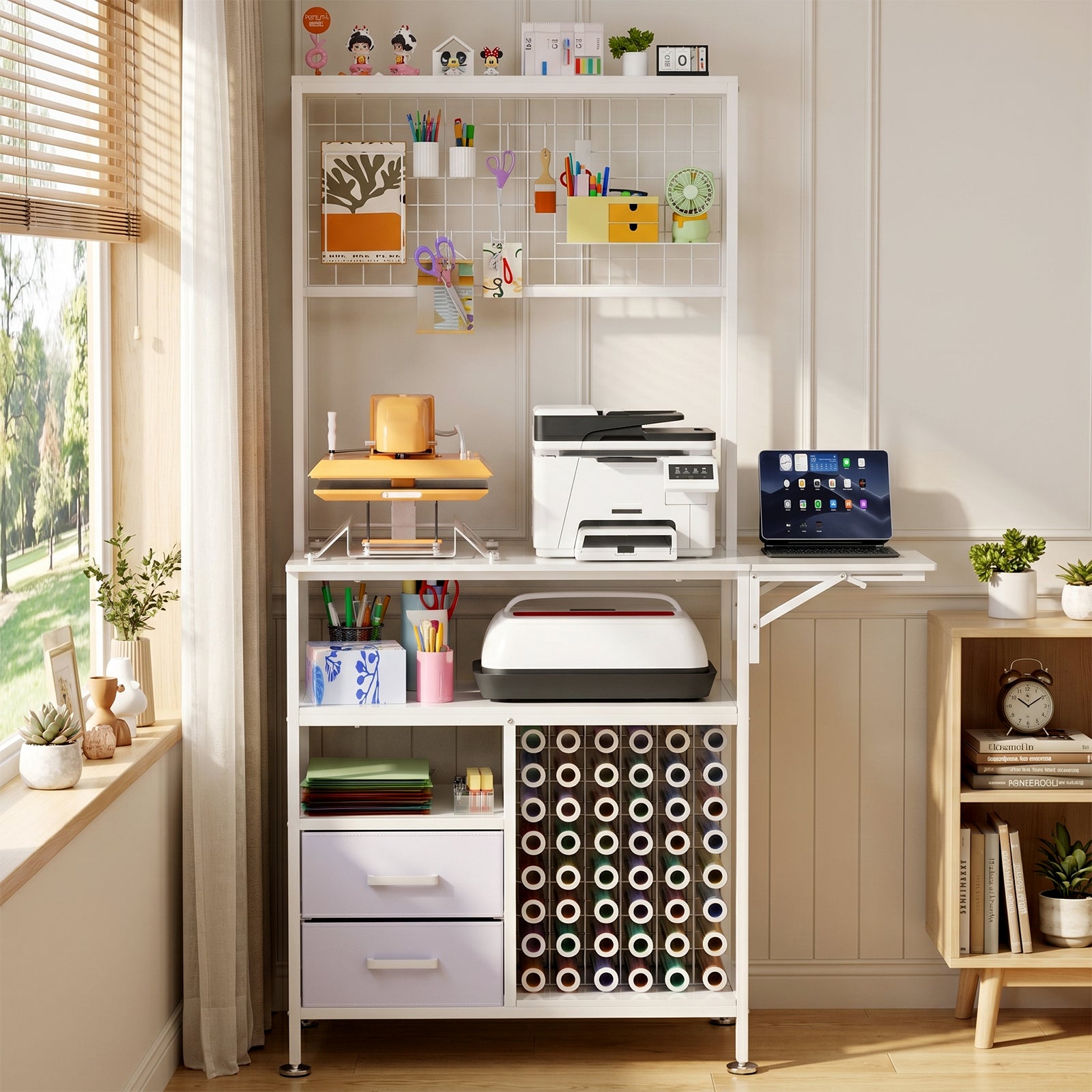 Grande table de pression thermique pliable avec stockage