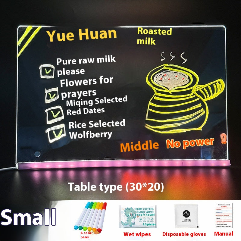Erasable Petit Blackboard Publicité Lumineux Led