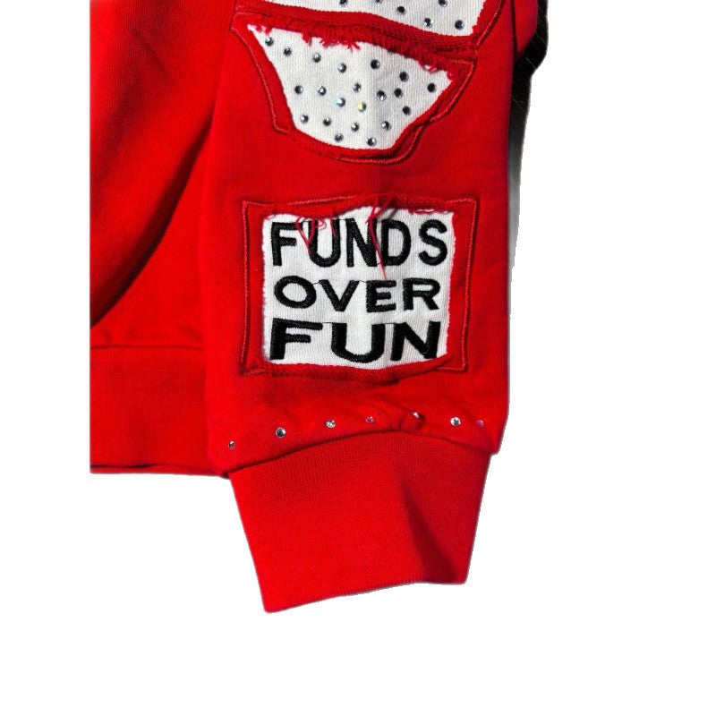 Street Hip-hop Rock-style Letter-print Sweat-up à capuche détendu