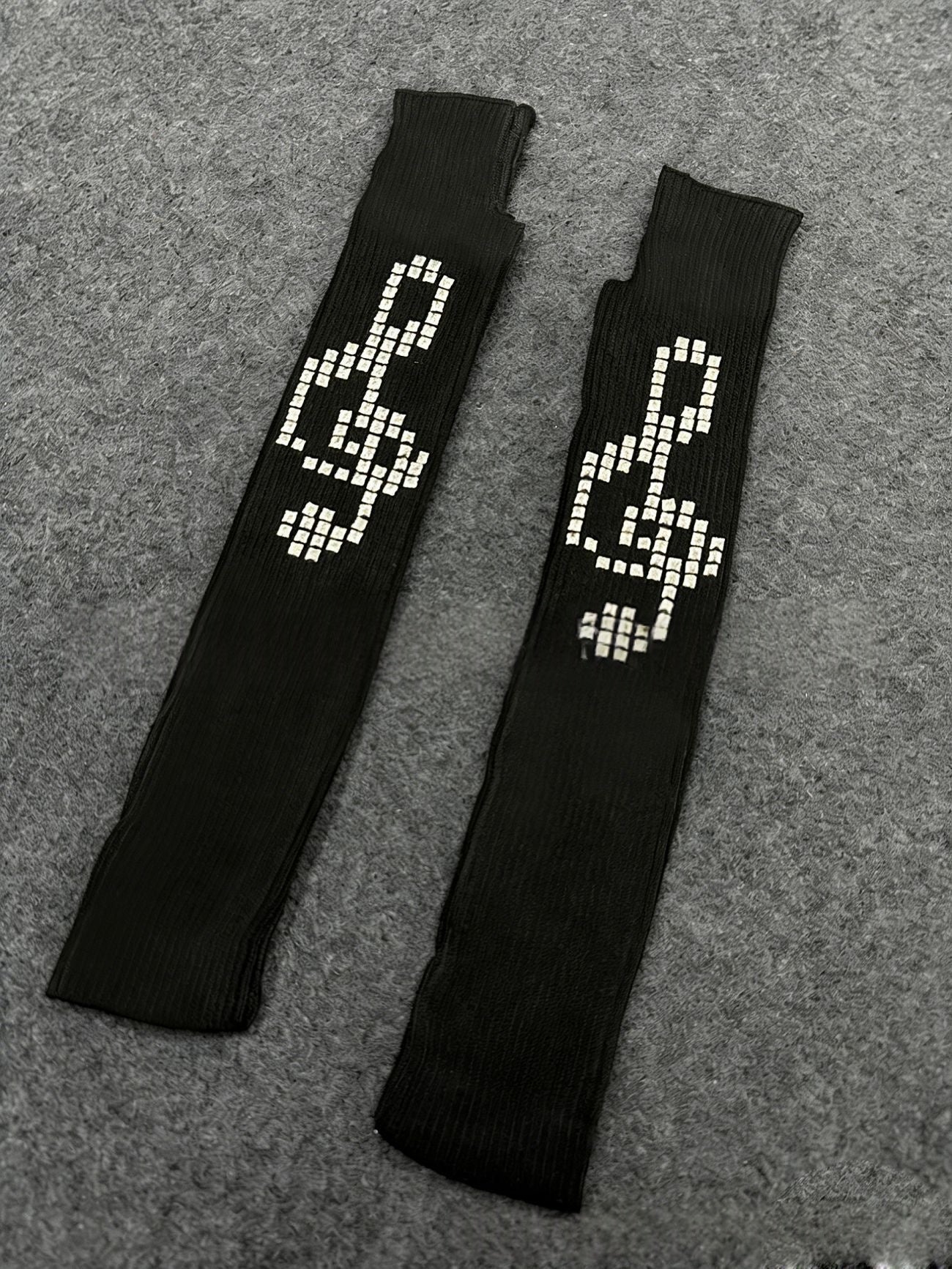 Gants sans doigts à perle croisée tricotée Arm Warmers Bandes-tête Chapeaux et Acces Tiestrendy