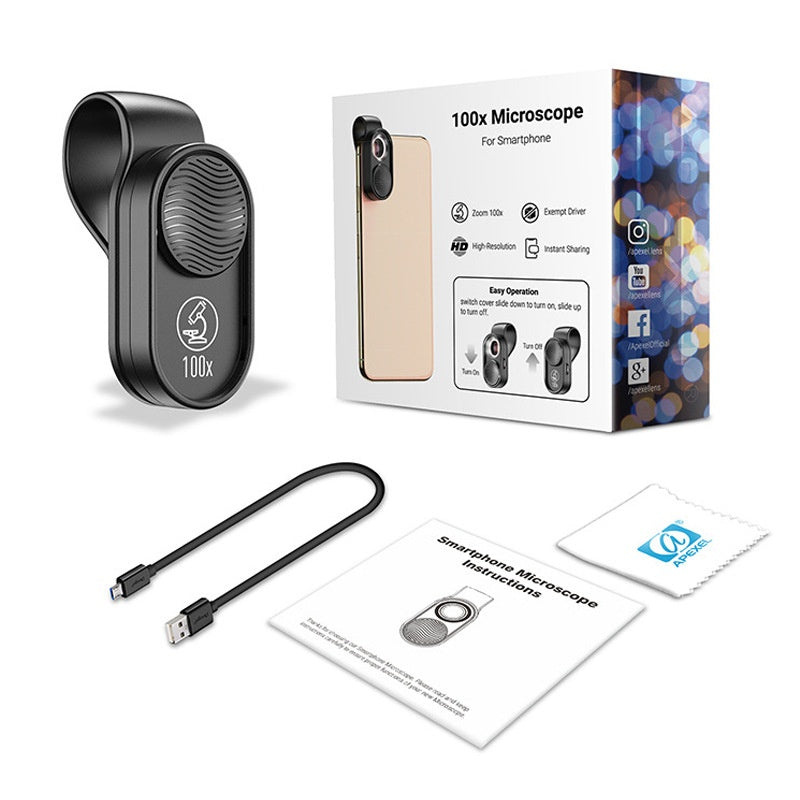 Microscope de grossissement mobile avec LED Light Mini-portable Lens