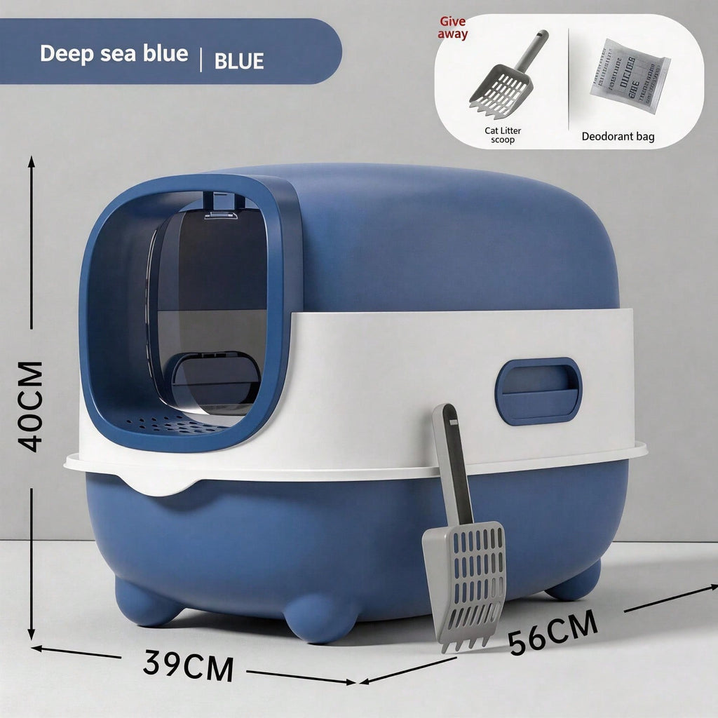 Fully Enclosed Litter Box with UV Sterilization Odor Control