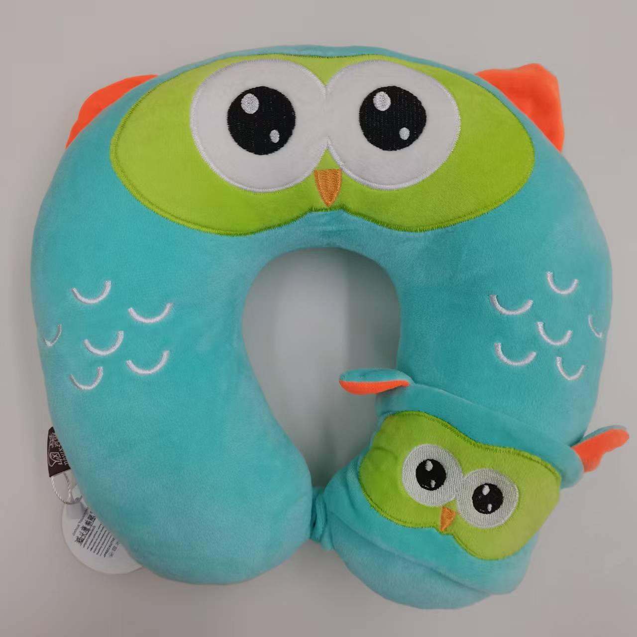Cute Blue Owl UShaped Travel Cou Oreiller en peluche souple Cou Support Oreiller