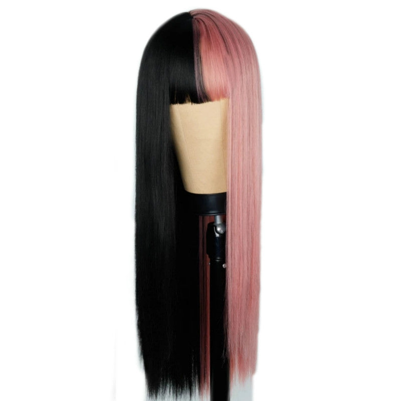 Wig Femme européenne et américaine mode longue droite