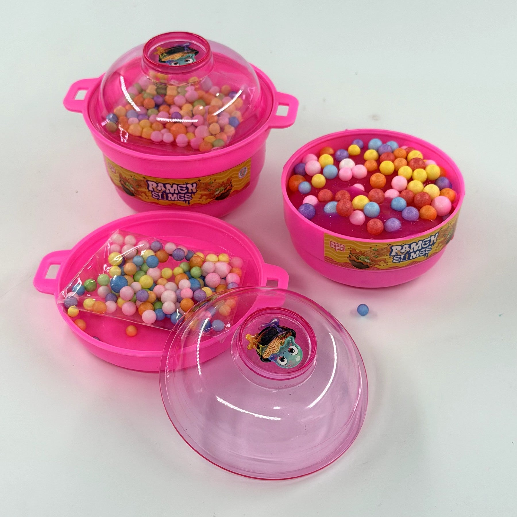 Ramen Style pot bricolage slime jouet avec bonus perles de mousse colorée