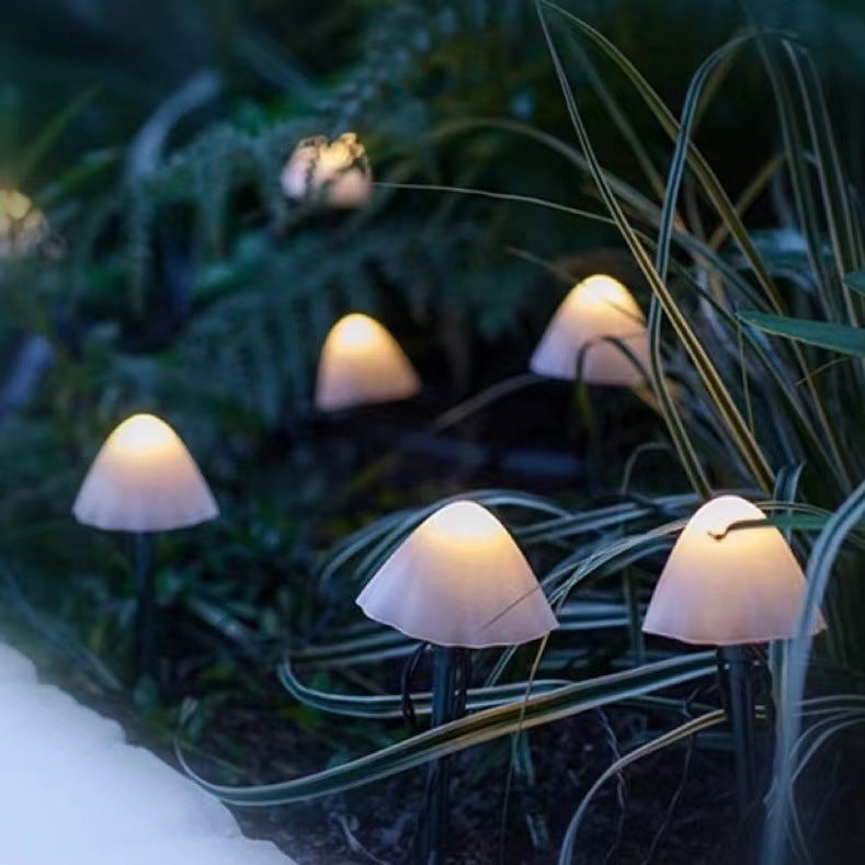Chaîne de lampe de champignon solaire à LED extérieure