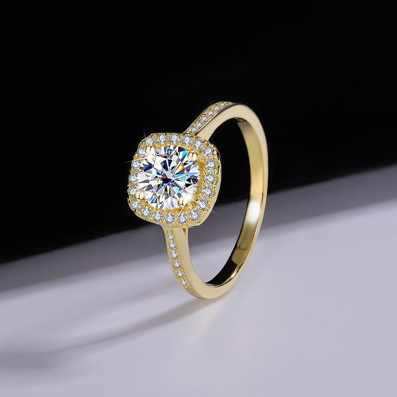 925 Argent Moissanite anneau de luxe