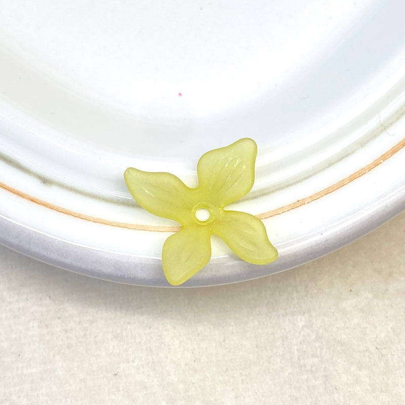 Perles de fleurs acryliques 4-Petal givrées