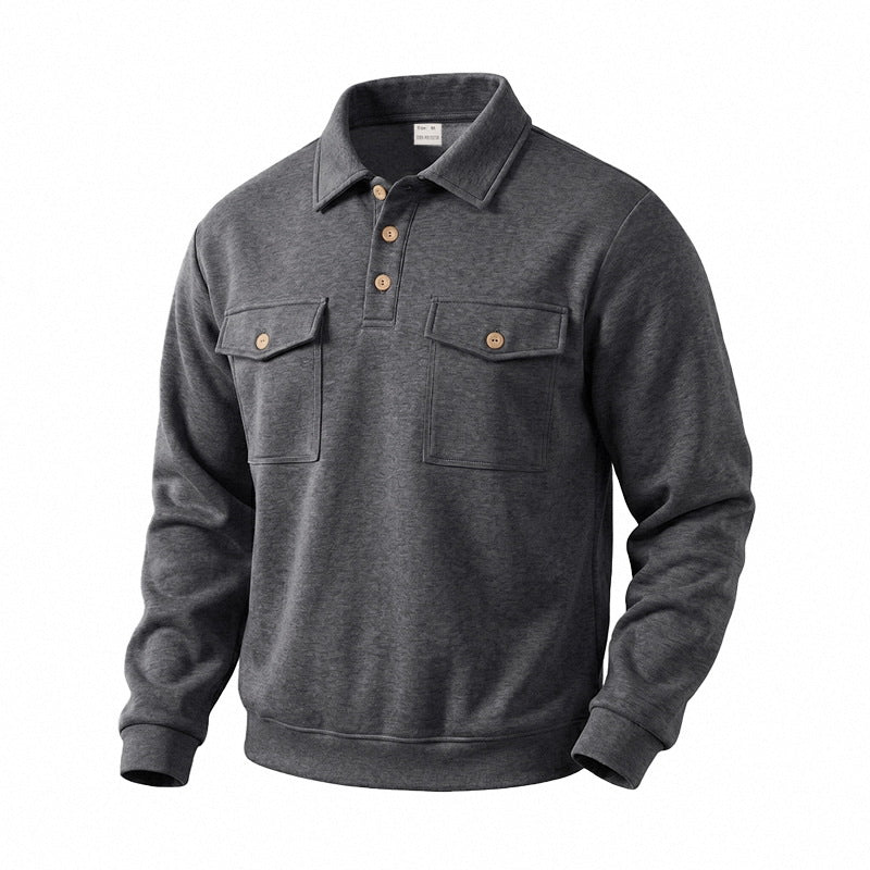 Homme Outdoor Casual Commuter Retro Sweatshirt à manches longues