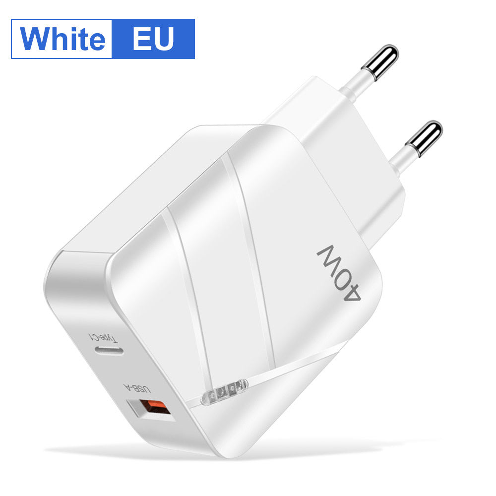 Chargeur de téléphone portable à recharge rapide 40W PD QC30