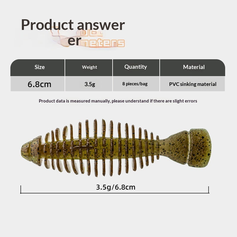 Sanfan Lure Sunfish Soft Bait Carolina Rig Black Pit Bass Wild Catching Lure Bait