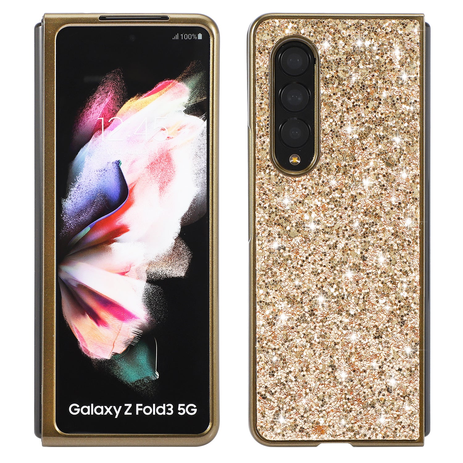 Électroplaquage de paillettes en poudre mijotant pliant shell phone Case