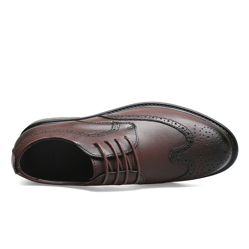 Chaussures en cuir casual de 8cm de plus invisible à semelle épaisse