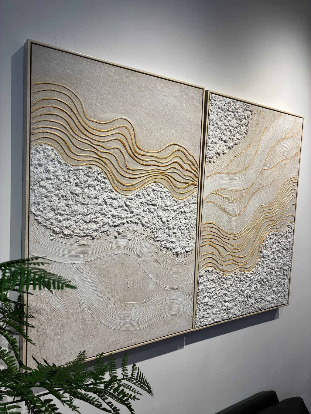 24x36 Ensemble de 2 Art de mur abstrait encadré