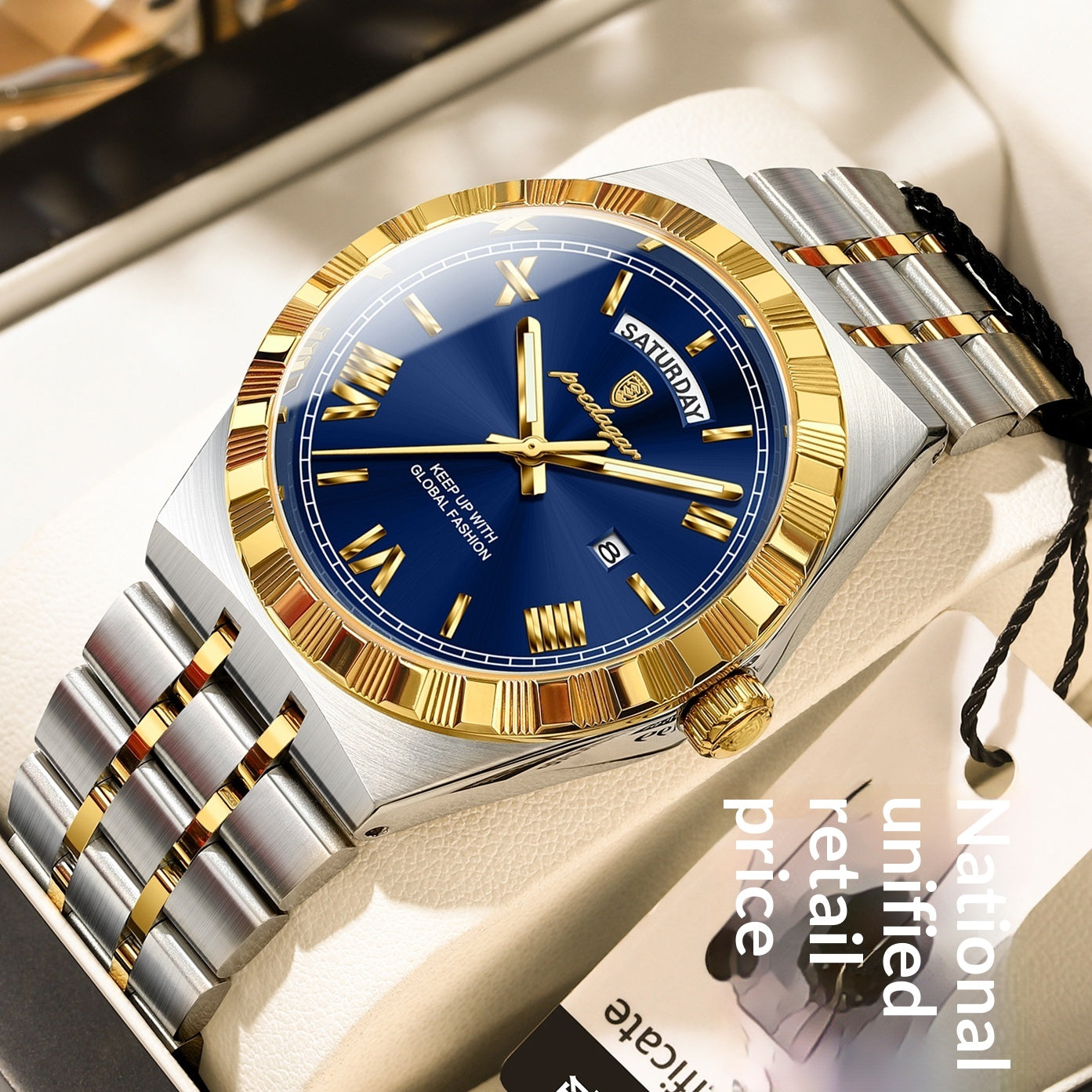 Trendy montre imperméable de nuit pour hommes