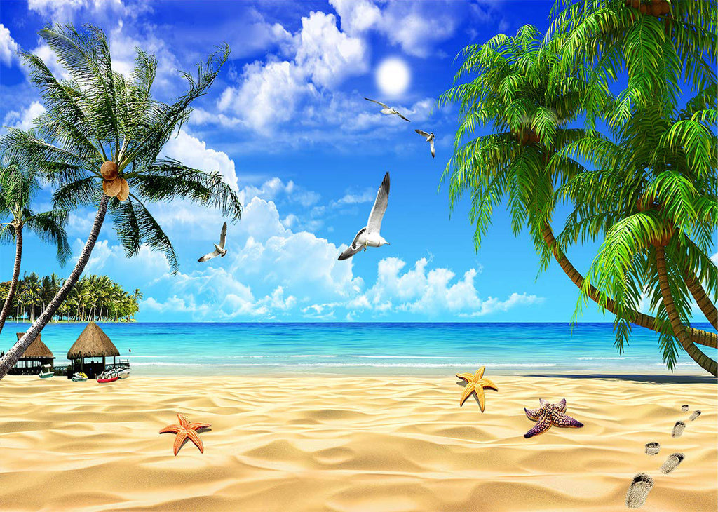 Imprimé Seaside Landscape Easy Pattern Kit Cross-Stitch pour débutants
