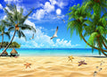 Imprimé Seaside Landscape Easy Pattern Kit Cross-Stitch pour débutants