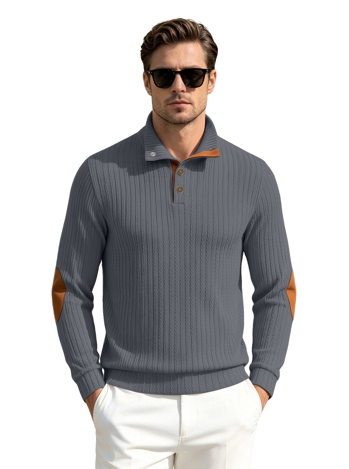 Pantalon homme col texturé Jacquard Patch Sweatshirt