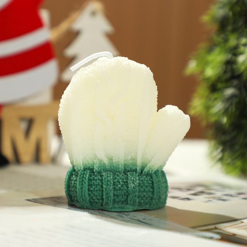 Décorations de Noël Gants en laine Mini en forme de bougies parfumées Cadeaux souvenir