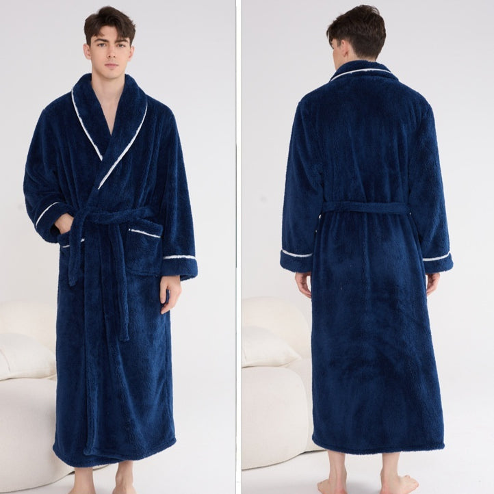 Automne et hiver épais robe de nuit style couple